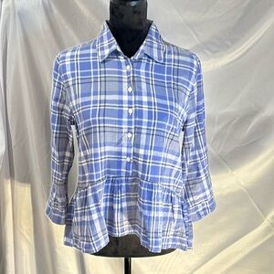 Birds of Paradis by Trovata Plaid Button Up Size S